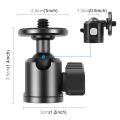 PULUZ 1/4 inch Inner Screw Metal Tripod Ball Head Adapter with Knob Lock(Black).