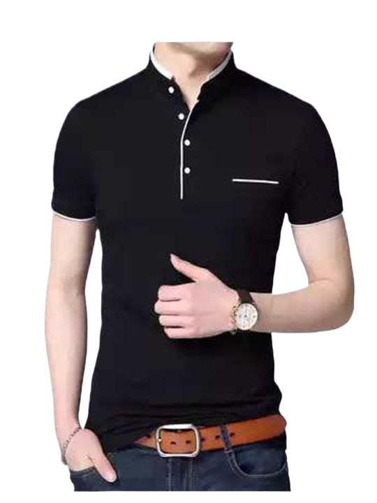 BLACK COLOUR COTTON SHORT SLEEVE T- SHART FOR MEN.