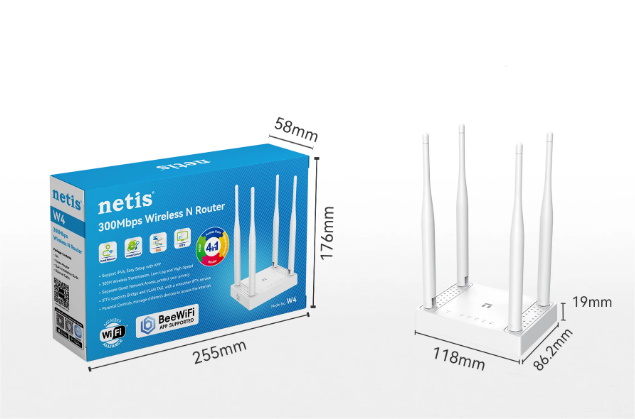 Vanjski Router Netis Netis W4 300 Mbps Ethernet Single-Band Wi-Fi Router | Daraz.com.bd