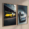 Black and White Super Luxury Sports Car poster Set For Wall Art Cars Model Details M3 E36 GT3 Canvas Painting Garage Room Decor. 