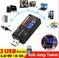 Dual USB Power Current Voltage Meter Tester Portable Mini Current. 