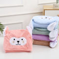 Children's bath towel hooded cape, baby cape, baby cartoon, coral velvet, soft absorbent bathrobe, thickened bath towel. 