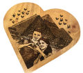 Wooden Engraved Heart shaped Frame plaque with customized picture and text 8x8/6x6 inch. 