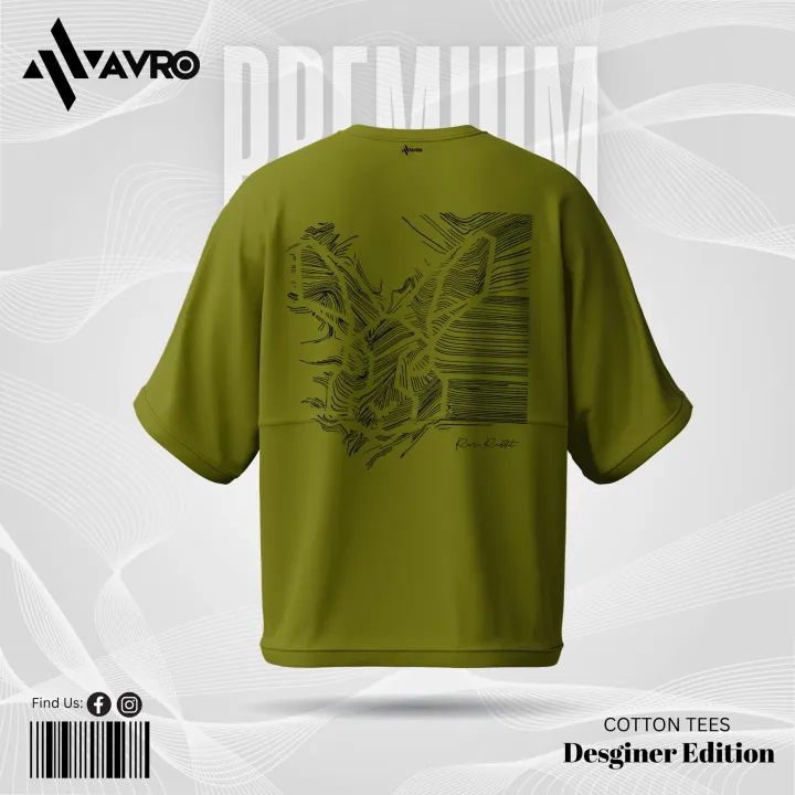 Avro%20Premium%20Men's%20Semi%20Drop%20Shoulder%20T%20shirt%20Olive%20Color%20-%20Rare%20Rabbit%20-%20Cotton%20Fabric%20Soft%20&%20Comfortable%20-%20Tshirt%20For%20Men%20-%20Image%203