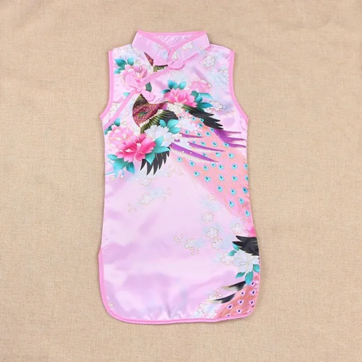 Cheongsam%20Dress%202Y-8Y%20Baby%20Girl%20Summer%20Clothes%20Peacock%20Sleeveless%20Slim%20Traditional%20Dress%20Child%20Girls%20Clothes%20Chinese%20Style%20Qipao%20-%20Image%205