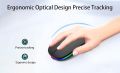 Rechargeable Wireless RGB Waterproof Optical Mouse, For Pc and Laptop Gamer Dual Model 2.4GHz Mouse - Nano receiver - Palm Grip - Black Fun Gaming - Optical Wireless Mouse.