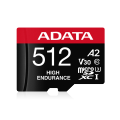 ADATA HIGH Endurance 512GB (U3,UHS-1,V30,20000hrs of Durability,Water/Shock/X-Ray Proof,Anti Static,4K, 8K, 3D, or 360° video recording) MICROSDXC Memory Card. 