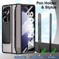Case with S Pen Pen Holder For Samsung Galaxy Z Fold 5 4 3 CLEAR Case Screen Protector Hinge Kickstand Cover For ZFold5 Fold43.