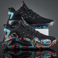 Men's 2024 New Thick-soled Basketball Shoes Flying Woven Mesh Breathable Sneakers Manufacturers Wholesale Outdoor Casual Running Shoes.
