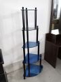 Glass Corner Blue 5 Step Rack By Furnizone - Book Shelf.