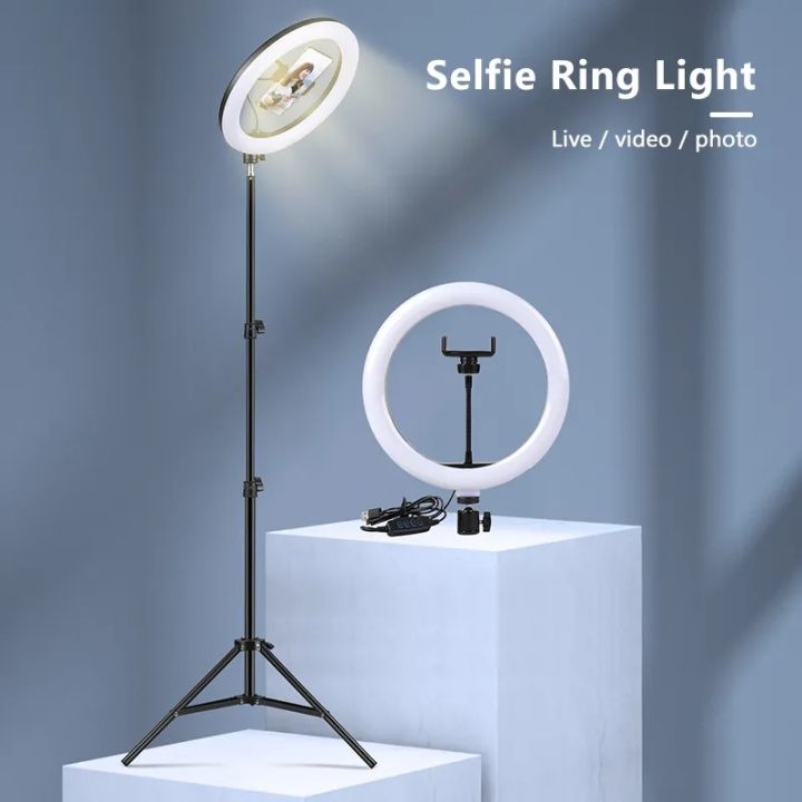 10 inch Ring Light with 7 Feet Long 200cm Optional Tripod Stand, YouTube Facebook Live Video Tiktok Video Photography Fill Light Led Ring Lamp Ringlight for Video Recording Live Broadcast - ring light with stand