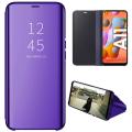 Smart Mirror Flip Phone Case For Samsung Galaxy A11 View PU Leather Stand Protective Cover. 