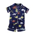 Kids Pajamas Dinosaur Print Nighdress Baby Boy Girls Pajamas Sleepwear Button T Shirt Shorts Set Outfits Toddler Sleepwear Set. 