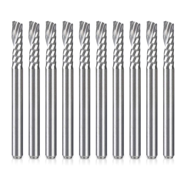 10 Pack CNC Router Bits 1/8 inch Shank Spiral Upcut Router Bit