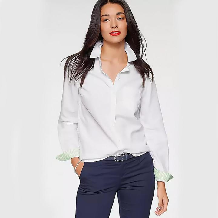 White Cotton Long Sleeve Ladies Formal Shirt WHITE CT 13 Daraz .bd