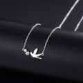 Korean Silver Color Cute White Dove Necklace for Women Fashion Simple Temperament Zircon Clavicle Chain Necklace Jewlery.
