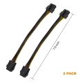 2 Pack Graphics Card 6 Pin to 8 Pin PCIe Adapter Power Cable (GPU Video Graphics Card Power Cable) 7.8 Inch. 