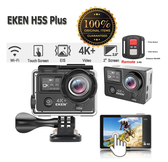 Premium%20Quality%20EKEN%20H5S%20Plus%20Action%20Camera%20HD%204K%2030fps%20EIS%20with%20Ambarella%20A12%20chip%20inside%2030m%20waterproof%202.0'%20touch%20Screen%20sport%20camera%20-%20Image%202