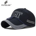 Outdoor Sports Men Baseball Cap Letter Print Long Brim Caps Man Windproof Sun Hats with Rope.