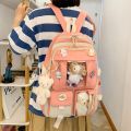 5 Pcs Set Kawaii Girls Backpack For Student School Bag Teenager Girls Schoolbag Book Bags Pencil Case Women Travel Backpack Tote.