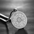 Seal of The 7 Archangels Pendant Necklaces for Men Seal of Solomon Spiritual Talisman Protection Amulet Stainless Steel Jewelry.