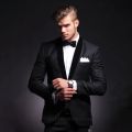 Fashion Men Suits Black Classic Shawl Lapel Single Button Blazer Business Casual Wedding Groom Tuxedo 2 Piece Male Suit Slim Fit. 