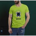 Round Neck Comfortable Jersey Fabrics With Brazilian Football Logo.