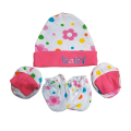 3Pcs/Set Baby Hat Gloves Socks Set Soft Cotton Newborn Baby Accessories (Color as per stock). 