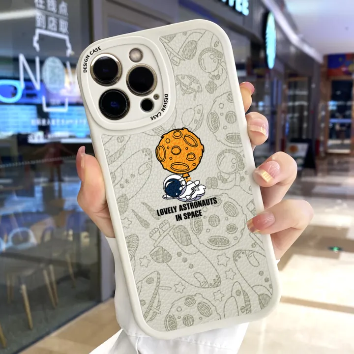 Jizetin%20for%20Samsung%20S21%20FE%205G%20Back%20Cover%20Lovely%20Astronaut%20Lambskin%20Texture%20PU%20Leather%20Back%20For%20Girls%20Boys%20Soft%20Phone%20Case%20-%20Image%209