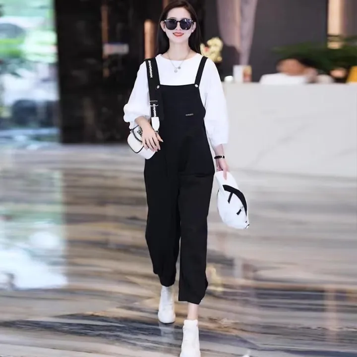 %E3%80%90High%20Quality%E3%80%91%E3%80%90Youthful-looking%20two-piece%20set%E3%80%91Cotton%20Suspender%20Pants%20Women's%20Suit%20Small%20Spring%20and%20Summer%20Loose%20Jumpsuit%20-%20Image%202