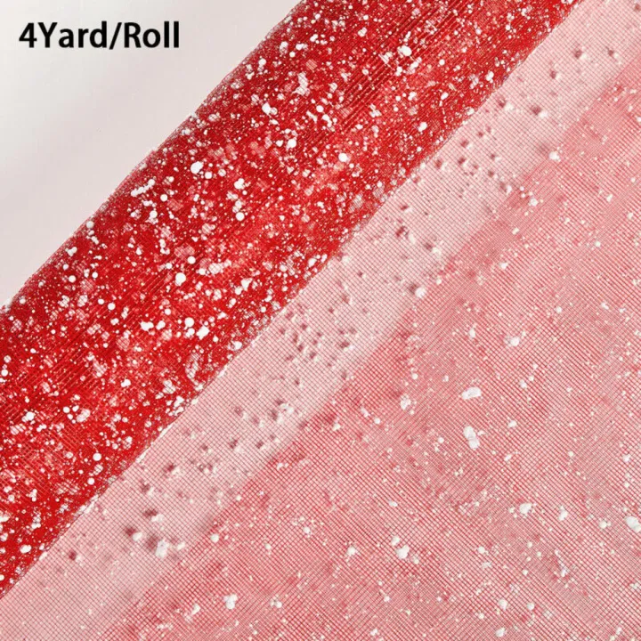 Beautiful%20flower%20Packaging%20gauze%20Delicate%2050cmx4yard%20size%20Soft%20Packaging%20gauze%20Roll%20yarn%20Snow%20dot%20yarn%20net%20for%20Floral%20-%20Image%204