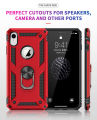 Lereach For iPhone X / Xs Mobile Phone Case TUP+PC Hard Ring Car Ring Bracket Shockproof Back Cover. 