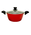 HAMKO Casserole Pan with Glass Lid-(24 CM) IB-Non-Stick. 