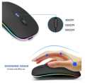 wireless bluetooth M2 dual mode rechargeble backlit lighting ultra slim design compac size portable rgb mouse. 