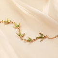 Forest Department Small Fresh Drip Oil Little Bird Clavicle Chain Sweet and Cute Little Swallow Necklace Creative Pastoral Style Necklace Wholesale.