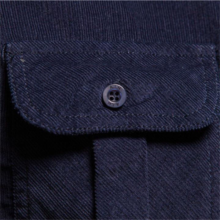 2021%20New%20Single%20Breasted%20100%25%20Cotton%20Men's%20Shirt%20Business%20Casual%20Fashion%20Solid%20Color%20Corduroy%20Men%20Shirts%20Autumn%20Slim%20Shirt%20Men%20-%20Image%204