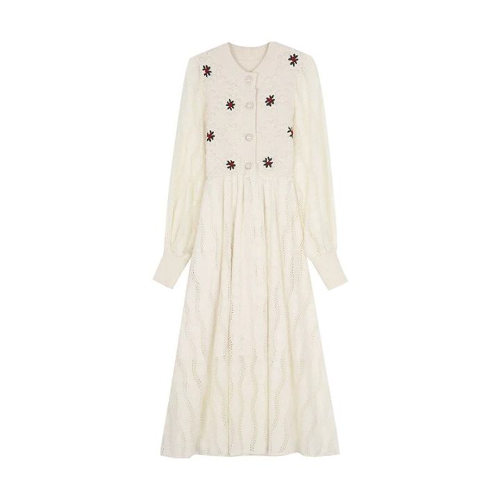 Knitting%20Maxi%20Dresses%20for%20Women%20Female%20Korea%20Style%20Slim%20Embroidery%20Warm%20Wool%20Long%20Sleeve%20Woman%20Dress%20Party%202022%20Autumn%20Winter%20-%20Image%206