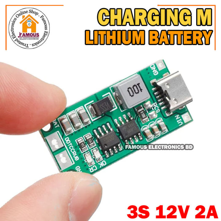 Multi-Cell 3S 2A Type-C To 12.6V Step-Up Boost Lipo- Polymer Li-Ion ...