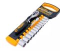 TOLSEN 14 Pcs 1/4 Ratchet Handle with Socket Set Industrial Series 15150 -Yellow.