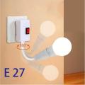 E27 Bulb Socket Lamp Base Holder Led Light Flexible Bend Adjustable Rotating Lamp Holder Light Bulb Adapter Plug Switch 1Pcs. 