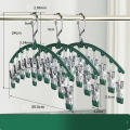 Stainless steel hangers Efficient Space-saving Windproof hamgers PVC waterproof 10 clips hangers for clothes for Home organization Travel accessories Dorm room essentials Wet weather drying Suitable. 