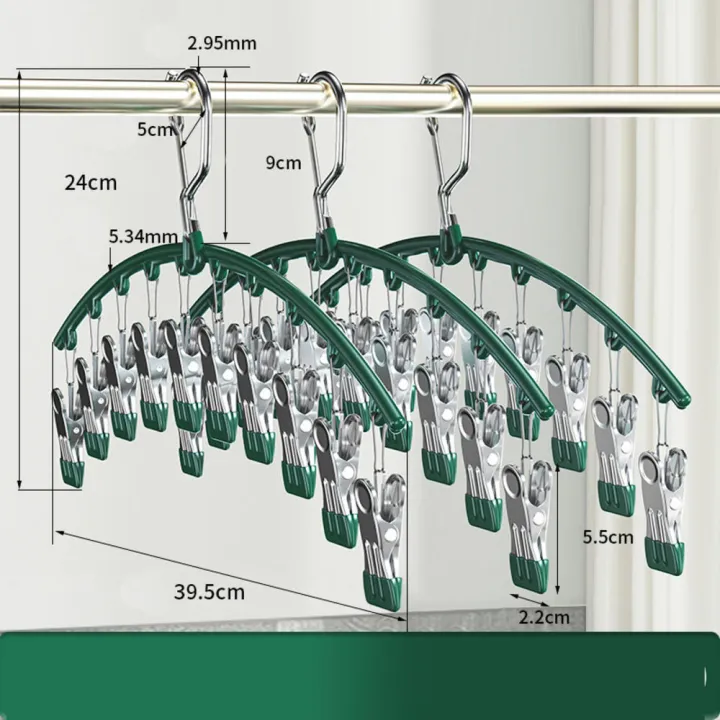 Windproof%20hangers%20Sturdy%20PVC%20waterproof%20Space-saving%20hamgers%2010%20clips%20Stainless%20steel%20hangers%20for%20clothes%20for%20Home%20organization%20-%20Image%203