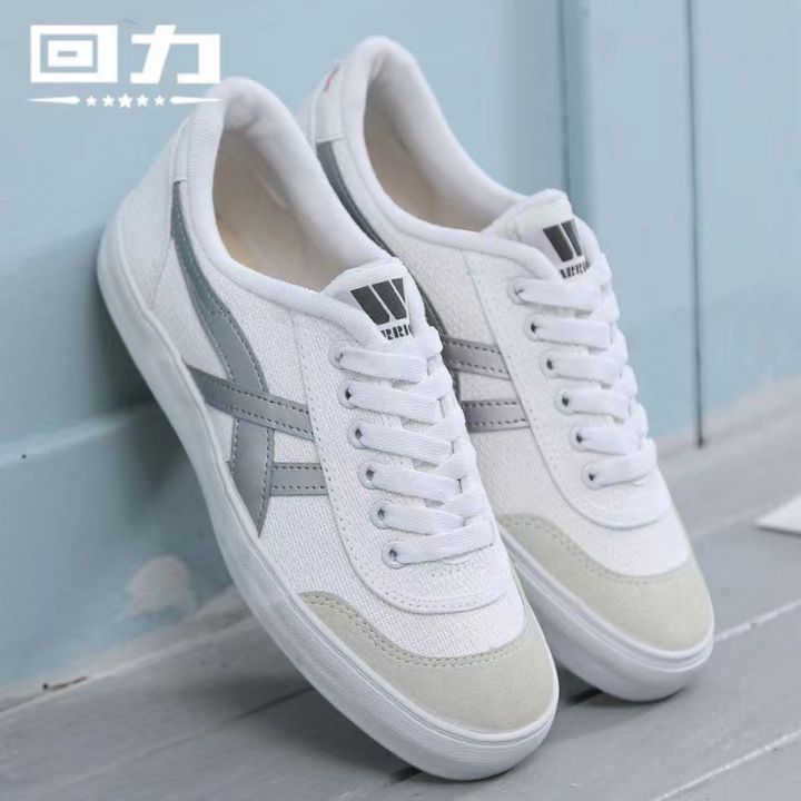 Warrior Tennis Shoes White Canvas Shoes Guangdong Shenzhen School Shoes Leisure Sports Running Shoes Student Shoes TPR-Sole Shoe