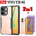 Vivo Y28 4G Acrylic Phone Case for Vivo Y 28 5G Tempered Glass and Vivo Y38 Y18 Y03 Ceramic Tempered Glass.