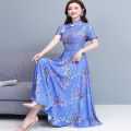 Womens Premium Quality China Vintage Print Long Kurti Stylish Exclusive 1 Piece Ethnic Wear Dress. 