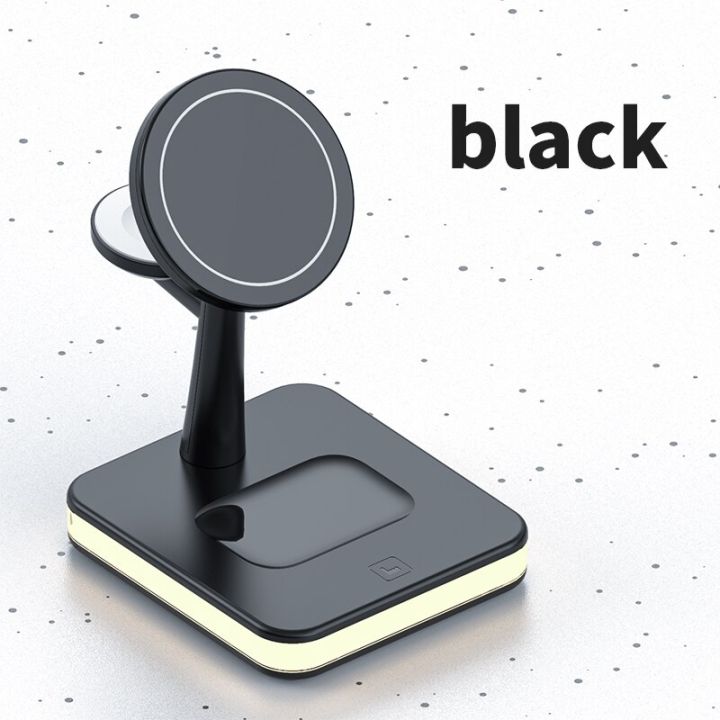 HOCE%2015W%204%20in%201%20Magnetic%20Wireless%20Chager%20For%20Magsafe%20iPhone%2012%2013%2014%2015%20Pro%20iWatch%20Airpods%20Pro%202%20Magnetic%20Fast%20Charging%20Station%20Dock%20Stand%20LED%20Touch%20Light%20Charger%20Stand%20on%20Desk%20-%20Image%204