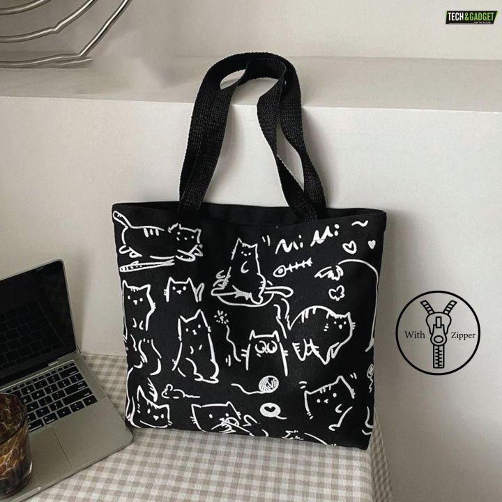 TandG%20Canvas%20Zipper%20Tote%20Bag%20with%20Cute%20Cats%20Design%20for%20Women%20Trendy%20Off-White%20-%20Image%206