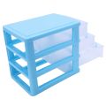 PDTYMWNG 2X Mini Translucent Drawer Type Plastic Storage Box（Blue 3 Layers）. 