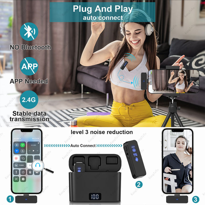 Wireless%20Lavalier%20Microphone%20Noise%20Cancelling%20Audio%20Video%20Recording%20for%20iPhone/iPad/Android/Xiaomi/Samsung%20Live%20Game%20Mic%20-%20Image%202