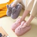 House Slippers Winter Cotton Slippers Home Warm Indoor Cute White Bunny Slippers Soft Warm Woman Fluffy Furry Soft Sole Shoes. 